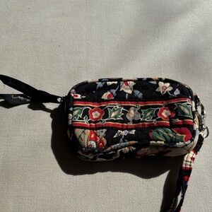 Vera Bradley Black Floral Wristlet